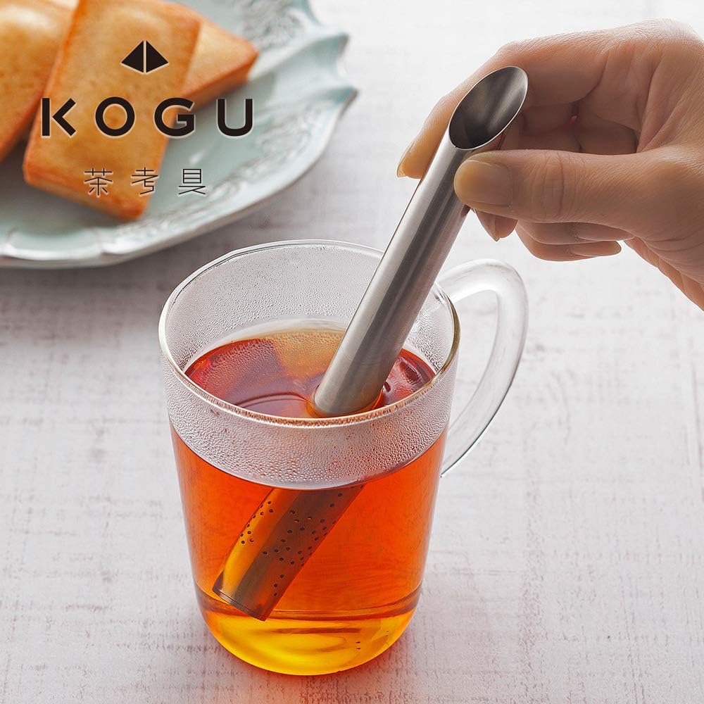 KOGU 41293 Shimomura Tea Strainer, Tea Strainer, Made in Japan, Dishwasher Safe, Replaces a Stirrrer, Easy to Clean, Stick Shape, Slim, Stylish, Tea & Tea, Stainless Steel, Tsubamesanjo