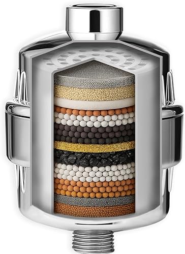 COLSEN Filtro de ducha Purificador de mano de 15 etapas para agua dura, elimina productos químicos tóxicos como el flúor, la vitamina C mejora las