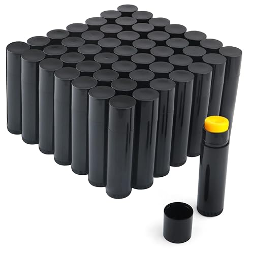 50 tubos de bálsamo labial giratorios de 0.15 onzas, recipientes de plástico vacíos para bálsamo labial giratorios, para pintalabios caseros,