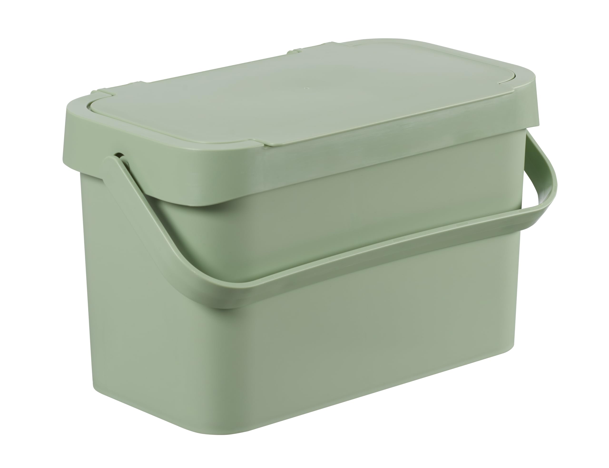 SmartStore Food Waste Caddy 5 L | Green | Kitchen Recycling and Compost | Bin with Handles | Recycled Plastic | 10-Year Guarantee | L29 x W17 x H17 cm