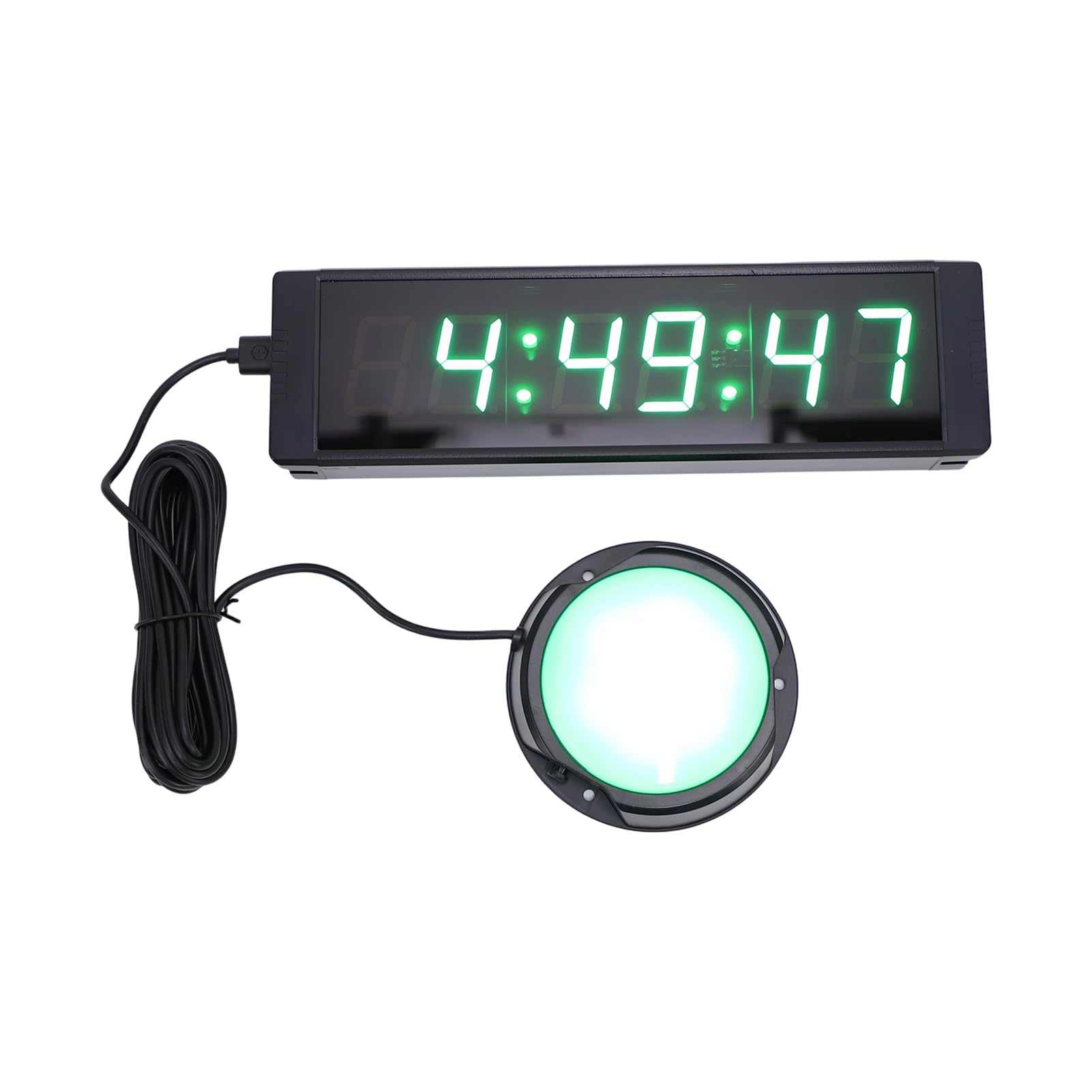 Fafeicy Temporizador de Torneo LED Reloj de Cuenta Regresiva Digital de Aleación de Aluminio Pantalla Verde de 6 Dígitos Control Remoto Recargable de 4000 MAh para Gimnasio Reuniones de