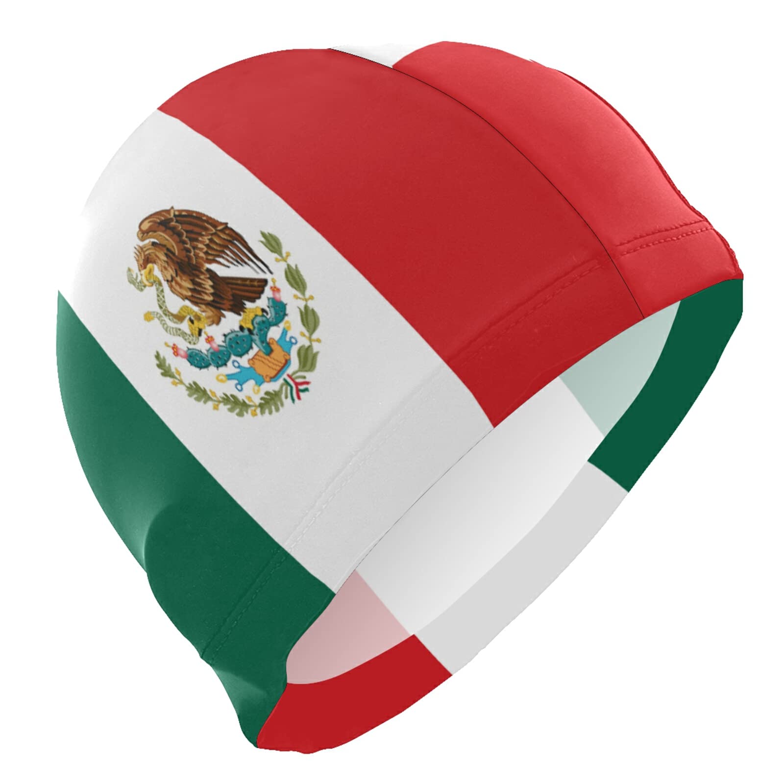 Dallonan Swimming Cap Flag Of Mexico Unisex Adult Swim Cap Polyester