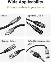 Vista 6 de Placa de pared con cepillo con soporte de montaje, cubierta decorativa para pasar cables de bajo voltaje, ocultador de cables de una sola banda