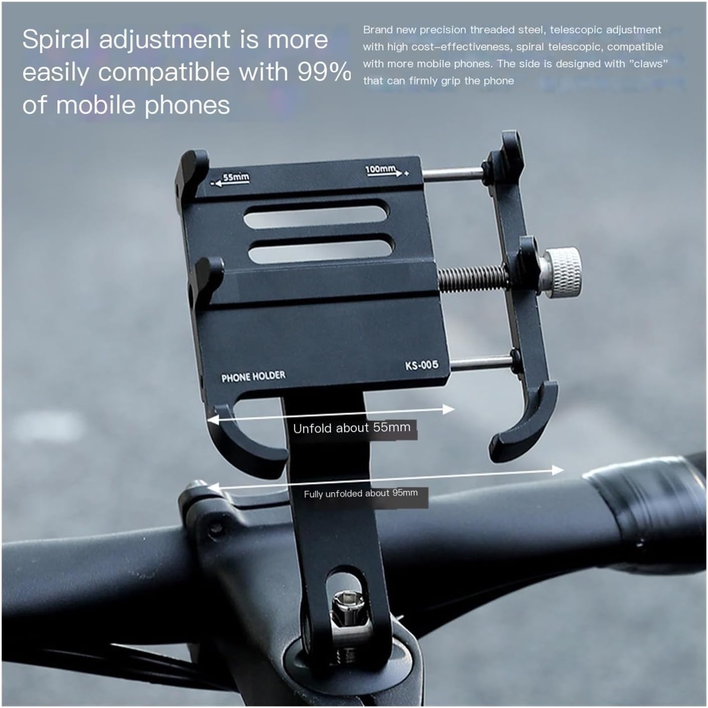 Aluminum Alloy Bicycle Mobile Phone Holder Shockproof Fixed Mountain Road Handlebar Riding Navigation Dedicated Bracket Equipment([suspendedintegratedhandlebar])
