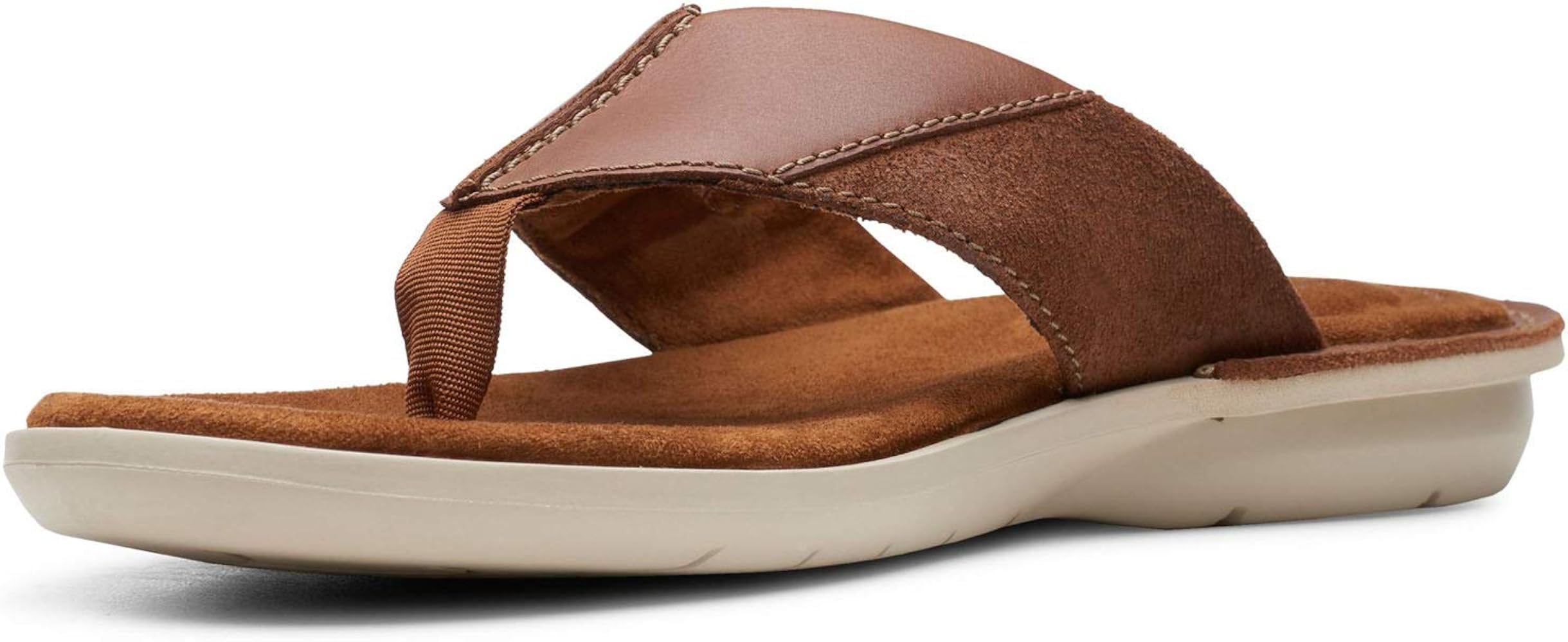 Clarks Ellison Easy Brown Leather Flip Flops Thong Sandals Shoes Mens size 9 M Amazon.com | Clarks Ellison Easy | Sandals main image 4
