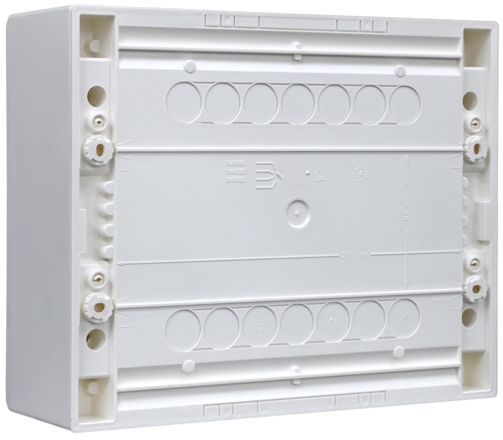 Hager VA12CN - Distribuidor de superficie (1 fila, conexión preinstalada con cable y bloque de sujeción, 1 x FI de 4 polos, 1 x 3 polos + 5 x 1 pol LS B16A)