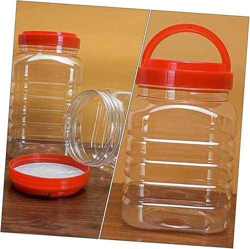 Miniatura 4 de HEMOTON Tarros de plástico con tapas, dispensador de aderezo de ensalada, dispensador de harina, recipientes de alimentos con colador, recipientes