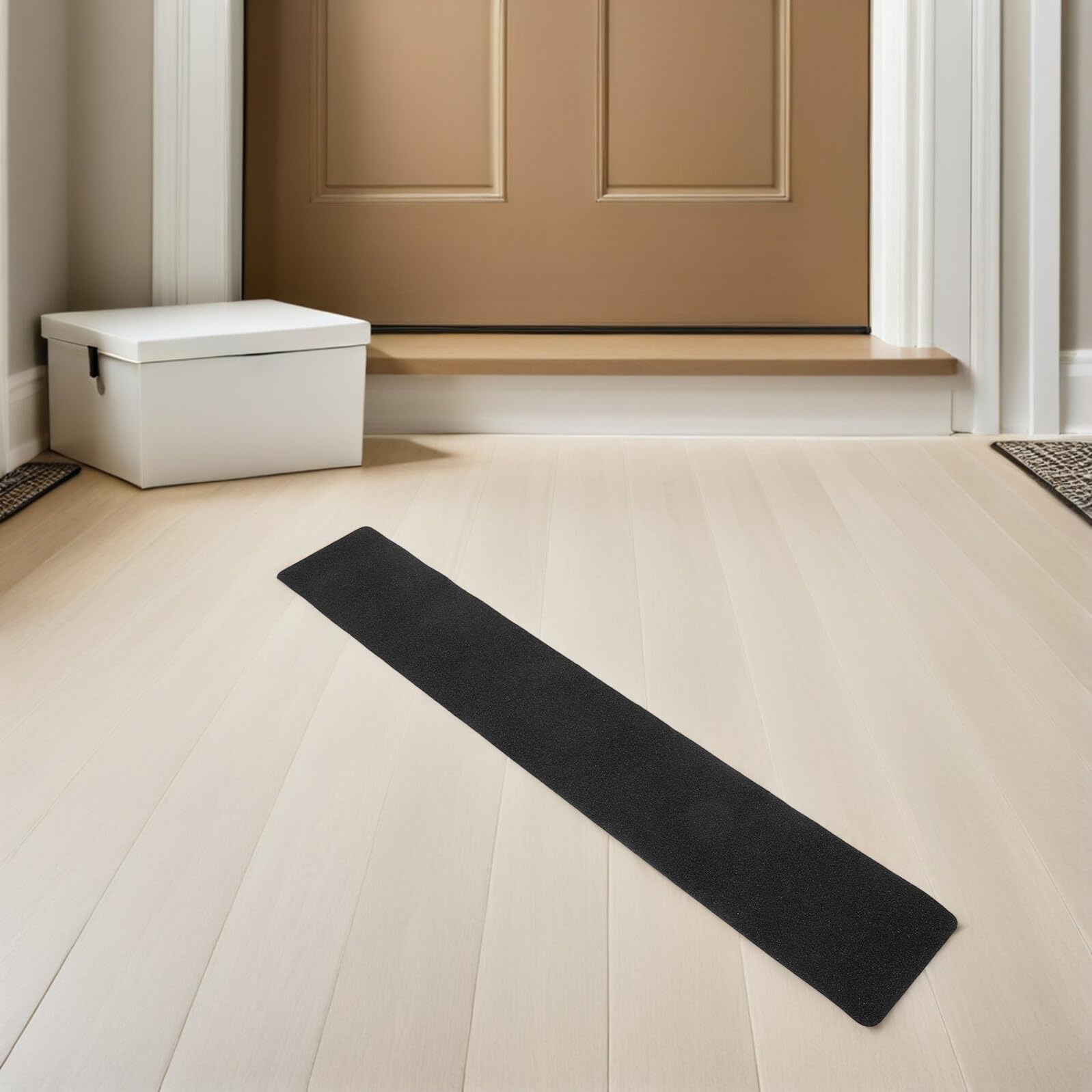 DOITOOL Cinta Antideslizante para Escaleras 10 Piezas Adhesivo Autoadhesivo de PVC Negro 20X76 CM Tiras Antideslizantes para Peldaños de Interior y Exterior Protección Segura para