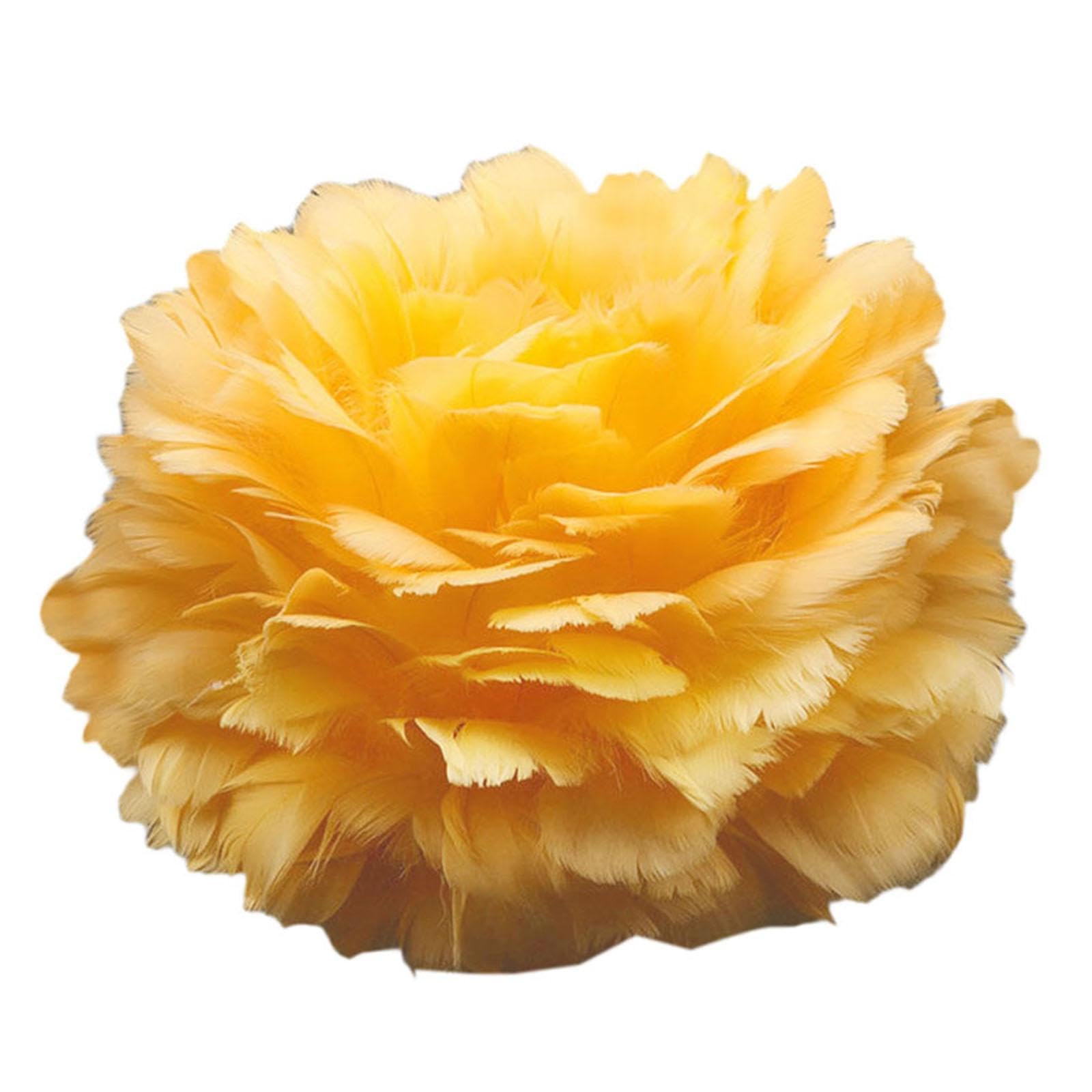 CALANDIS Artificial Feather Light Shade Lamp Shade for E27 Bulb Floor Lamp Table Lamp Yellow-image-18