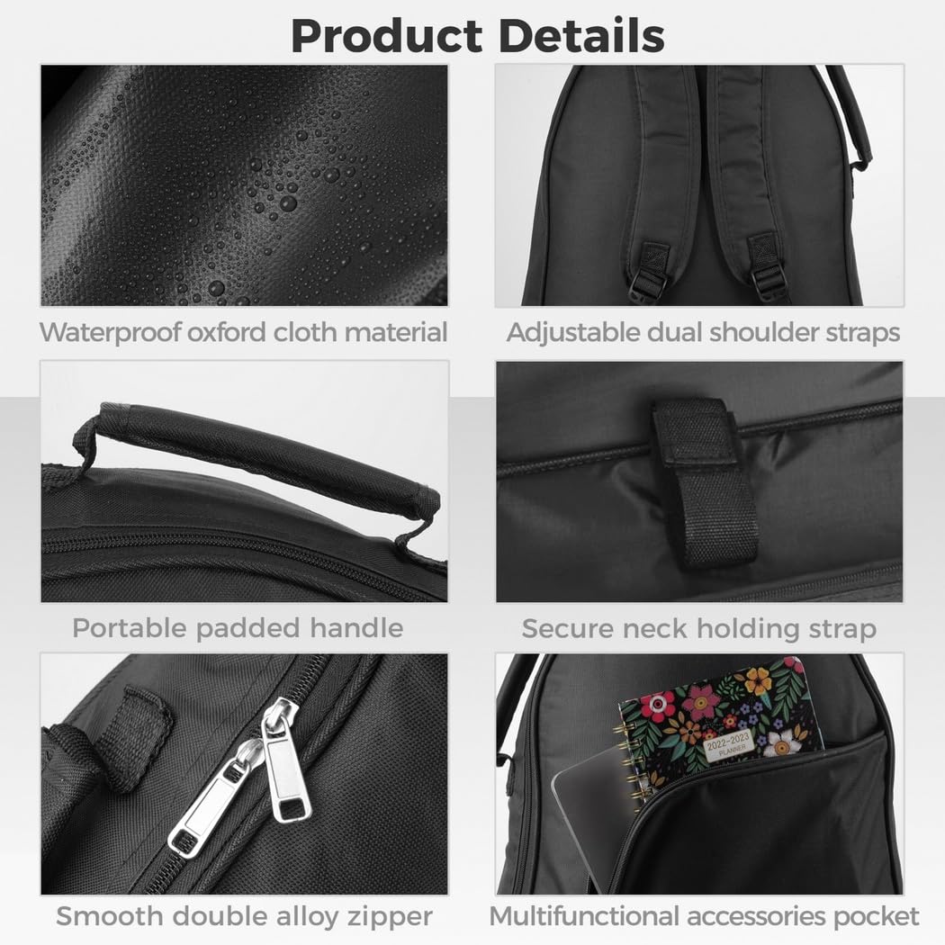 Housse pour guitare acoustique 38 et 39 pouces, sac de transport rembourré 10 mm, sac à dos pour guitare classique et électrique, imperméable avec bretelles réglables et poche de rangement pratique