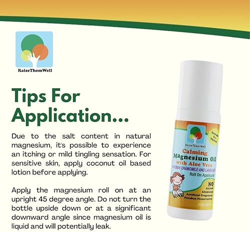 Miniatura 2 de Rodillo de aceite de magnesio para niños, calmante roll-on con aloe vera, manzanilla romana y lavanda, apoyo calmante para la ansiedad, nerviosismo