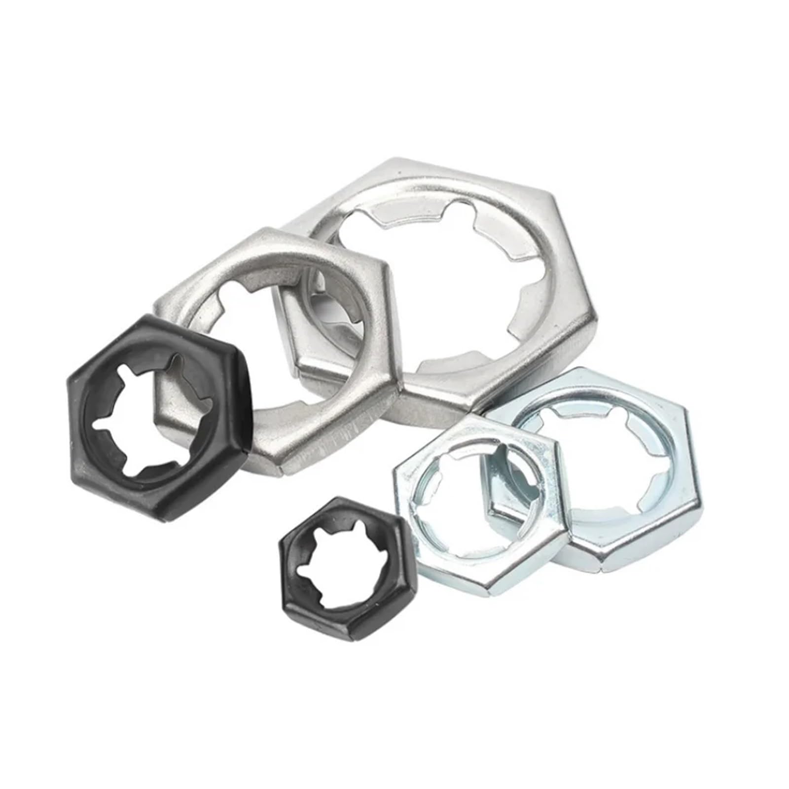 Juego de tuercas autoblocantes de acero inoxidable 316/304, de acero al carbono, resistentes a la corrosión, hexagonales, con retención de tuercas, M6-M56(Black Iron,M14-50pcs)