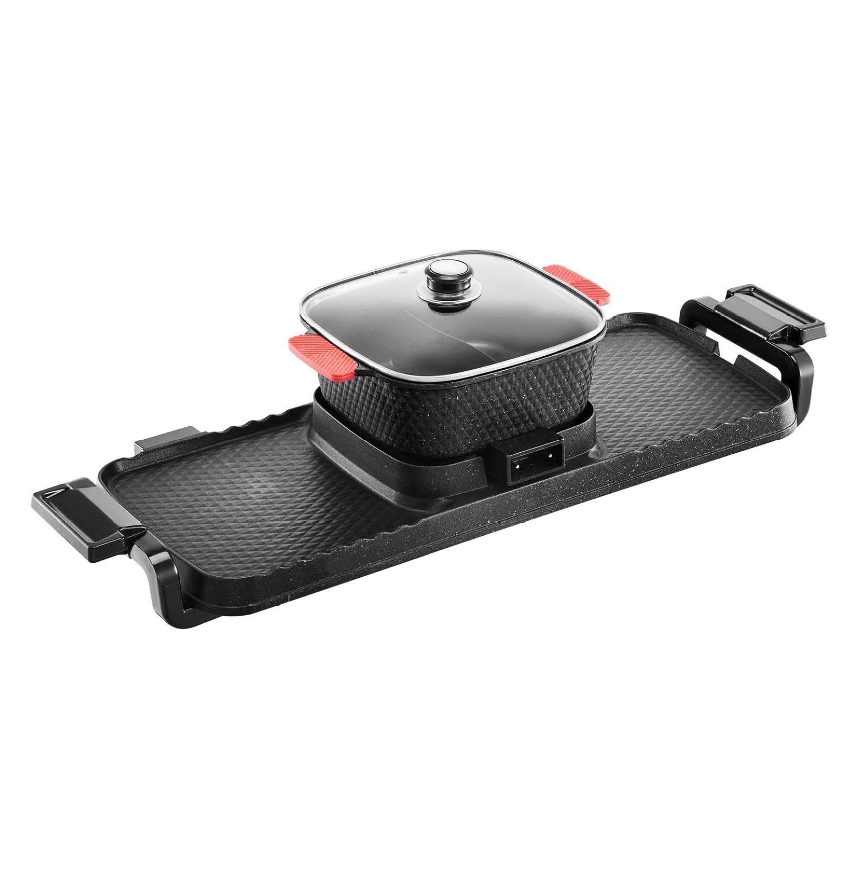 Hot Pot with Grill 2300W 2-in-1 Electric Smokeless BBQ Pan with Removable Pot