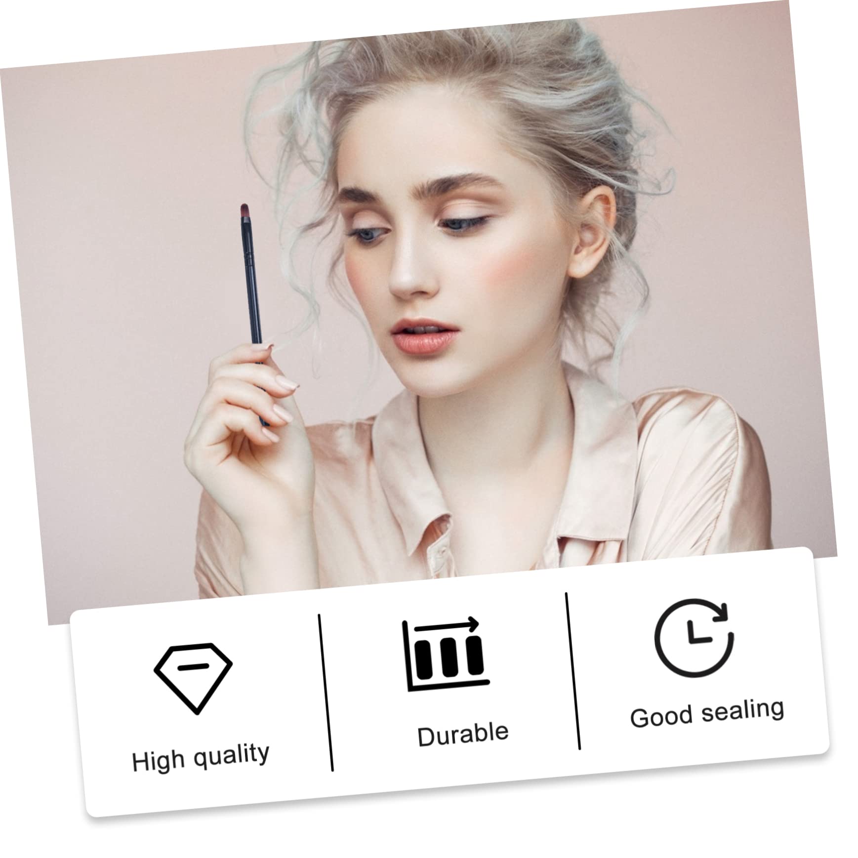 TOVINANNA Ergonomic Lip Brush 50pcs Makeup Brush Set Lipstick Applicator for Travel