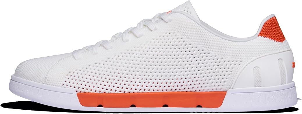 SWIMS Breeze Tennis Knit Sneakers for Men, Lightweight Breathable Knit Upper, EVA Cushioned Midsole, Rubber Cup Sole, Low Top Casual Fashion Sneaker