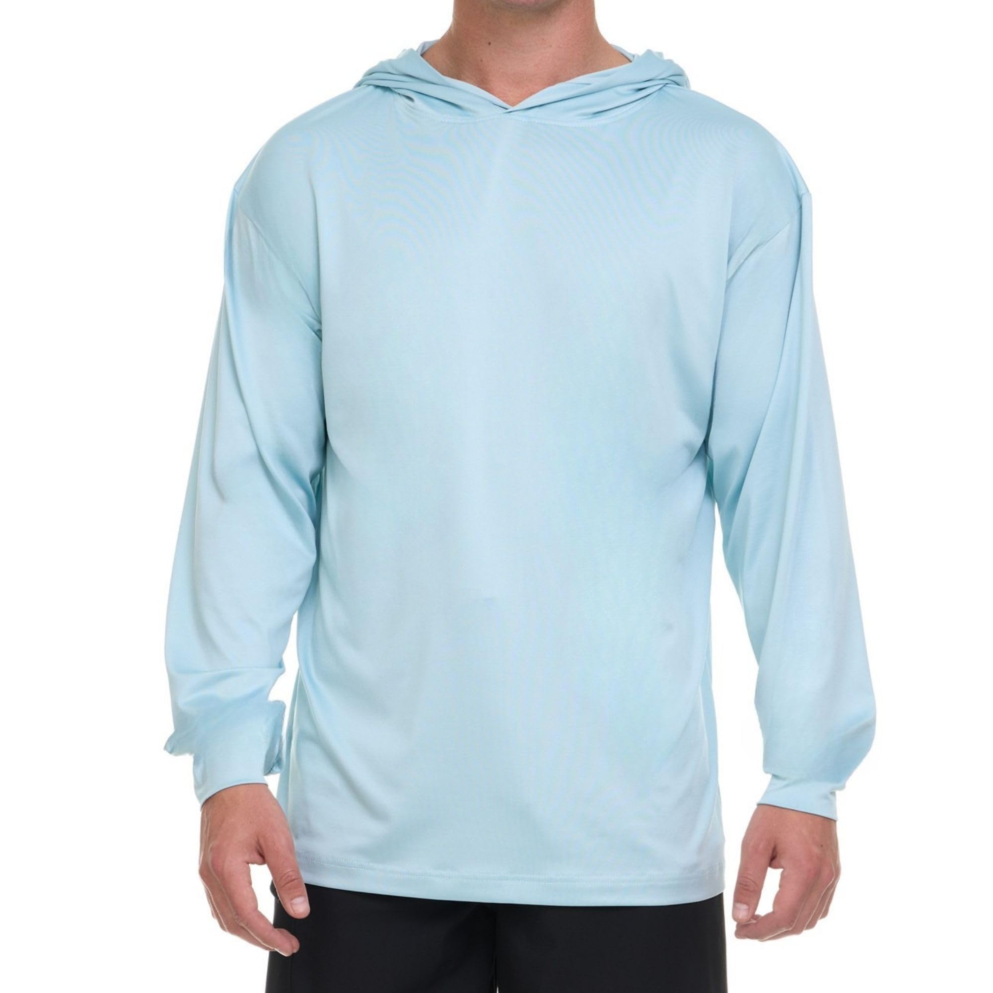 billabong hooded rash guard for men big and tall, upf 50+ long sleeve swim shirt sky blue