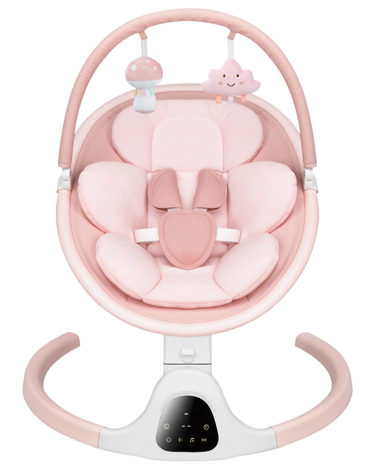 Baby Swing for Infants, Infant Swing with 5 Swing Speed, Built-in Soothe Melodies, 5-Point Harness, Electric Infant Swing with Bluetooth for Indoor & Outdoor Use (Pink)