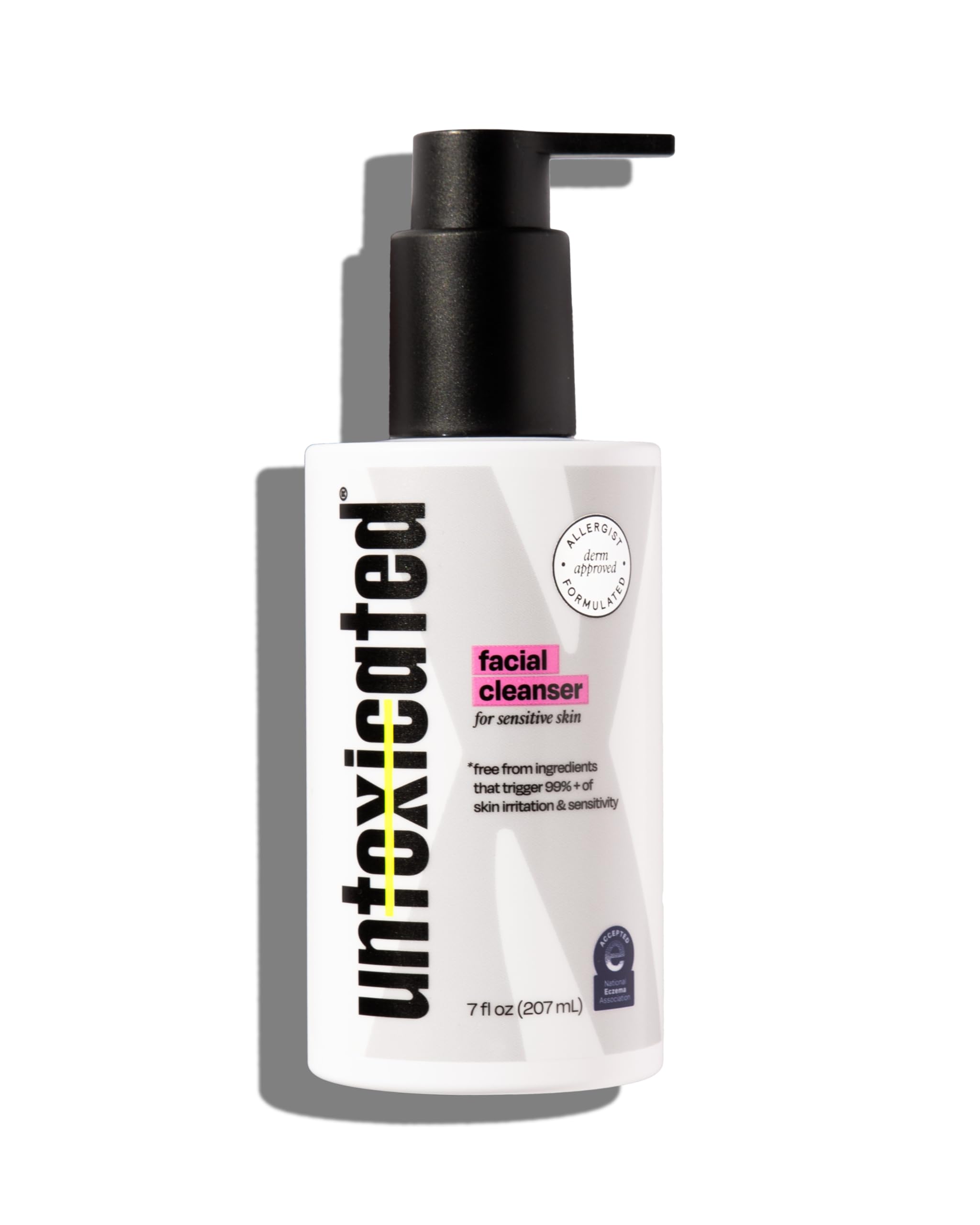 Untoxicated Face Wash - Gentle & Hydrating Face Cleanser for Sensitive Skin - Ceramides, Hyaluronic Acid & Glycerin - No Common Irritants - Non-Foaming - Soap Free - Fragrance Free - 7 Ounce