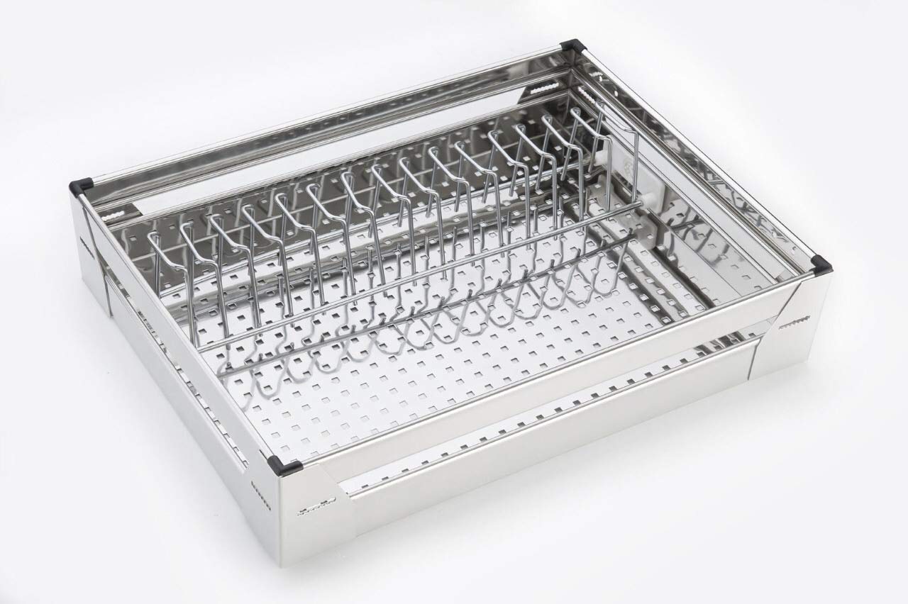 WINSTAR Premier Series High Grade Stainless Steel Perforated Sheet Kitchen Baskets Set of 3 w/ Plate Basket | Modular Kitchen Cabinet (17X20X4 + 17X20X8 inches) — Amazon image 3