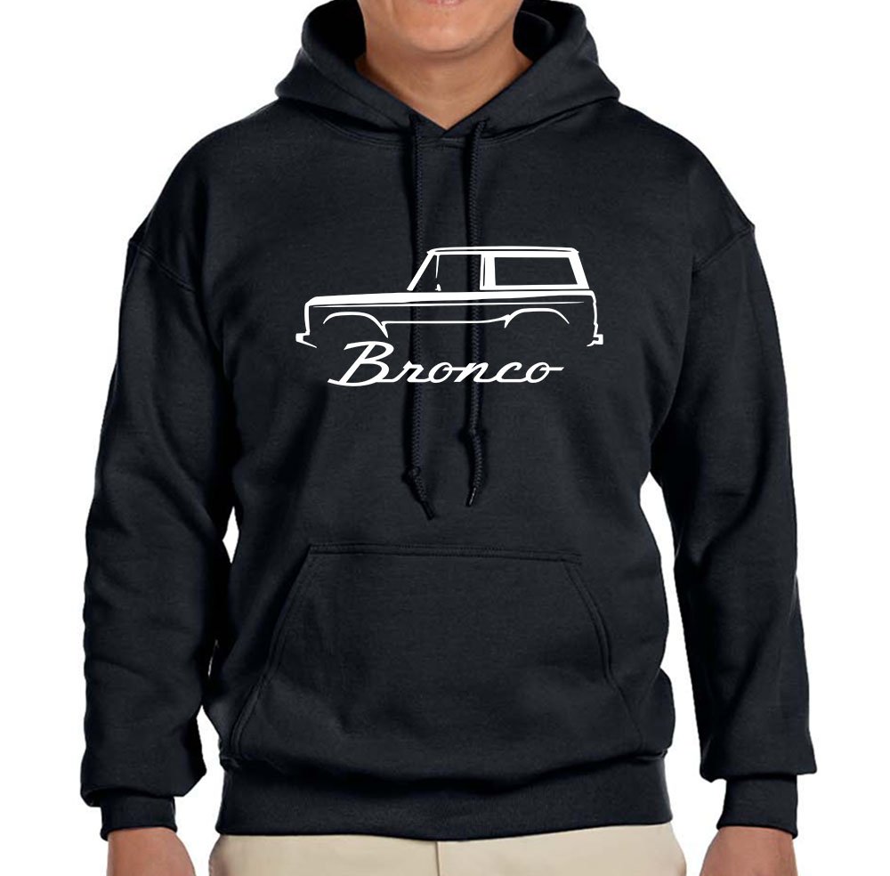 1966-77 Ford Bronco Truck Classic Outline Design Hoodie Sweatshirt