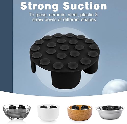 Miniatura 5 de WINSEE Cuencos para perros de alimentación lenta, cuenco Dow de silicona suave para perros pequeños, medianos y grandes (negro, grande)