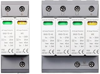 1PCS Household Surge Protector Protector Lightning Arrester Protection Type T2 SPD AC 2P 4P 20KA~40KA 1P+NPE 3P+NPE 275V EKU5 (Size : T2 3PN (3P NPE))