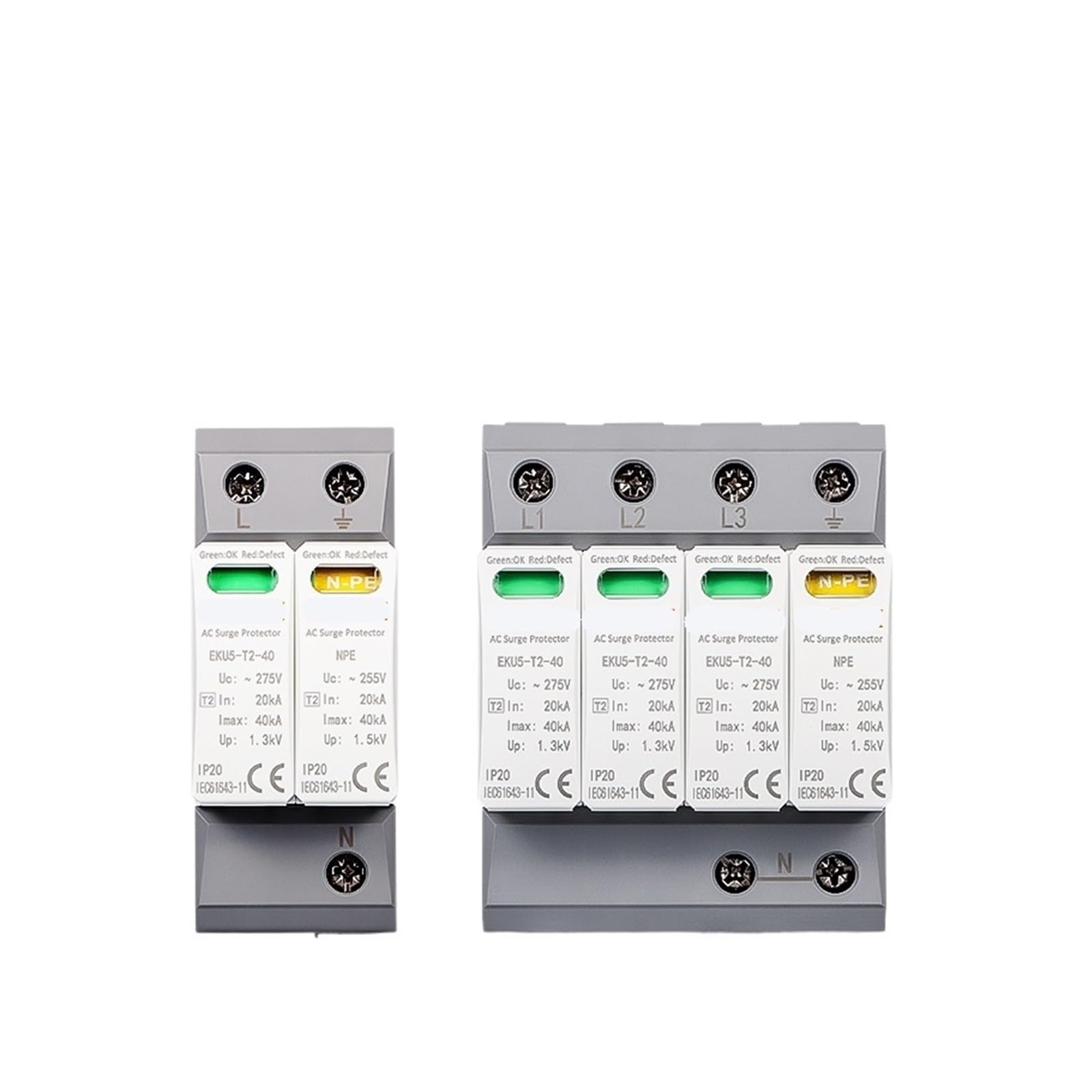 Parafoudre Type T2 AC 1P+NPE 275V 40KA pour la protection électrique domestique