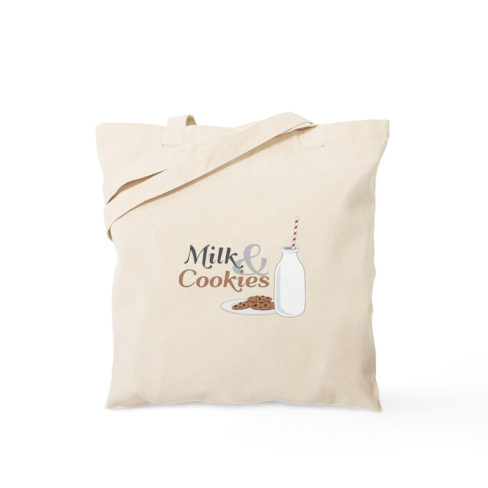 CafePress Milk & Cookies Tote Bag Reusable Natural Beige Canvas Shopping Bag