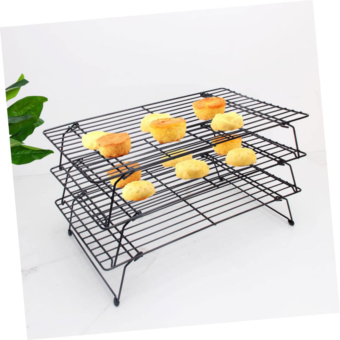 MUCKLILY Multi Function Cookie Cooling Rack Baking Rack for Cakes Muffins Bread Mesh Grill for Air Circulation Essential Kitchen Tool for Baking Cooling