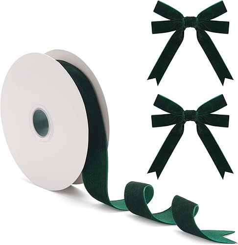 Miniatura 168 de Cinta de terciopelo caqui, cinta de terciopelo dorado vintage de 5/8 pulgadas x 25 yardas, cintas finas para adornos de árbol de Navidad, envoltura