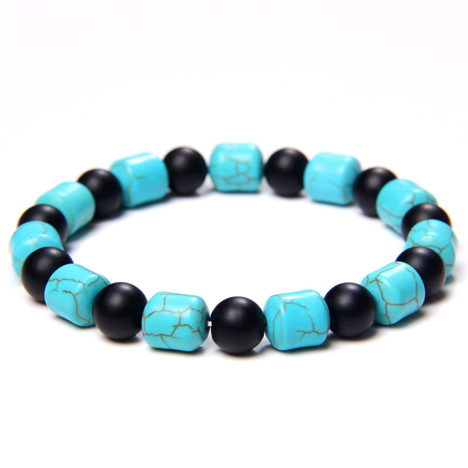 X2 Duo Turquoise blauwe armbanden geweven met gewaxt draad. Platte en