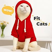 Vista 6 de PETCARE Sudaderas con capucha básicas para perros de tamaño pequeño, mediano y grande, gatos, ropa para cachorros, suéteres de felpa suaves
