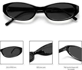 GUVIVI Retro Oval Sunglasses for Women 90s Small Chic Lightweight Sunnies