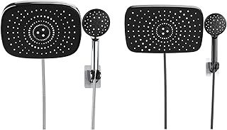 10'' Rain Shower Head with Handheld (Chrome Silver) and Veken 11.8'' Rain Shower Head with Handheld (Matte Black)