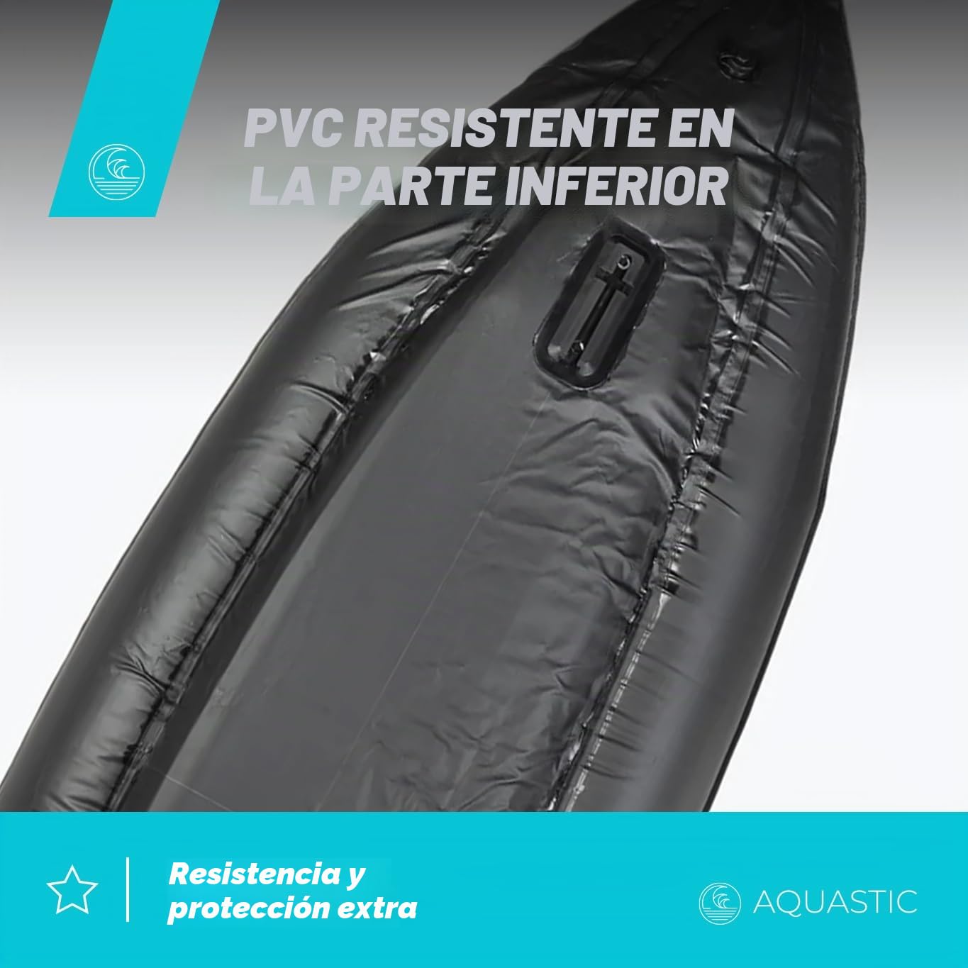 AQUASTIC Kayak DELF 11'0" Kayak Hinchable para 2 Personas con Dos Asientos Bomba Quilla Central y Funda Azul Kayak con Dimensiones 335x96 cm Ideal para Rafting y Excursiones Material PVC Resistente