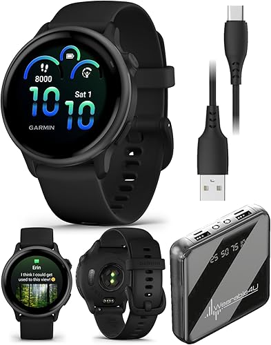 Miniatura 17 de Wearable4U Garmin Vivoactive 6 - Reloj inteligente de salud y fitness, pantalla AMOLED brillante de 1.2 pulgadas, seguimiento deportivo GPS, hasta