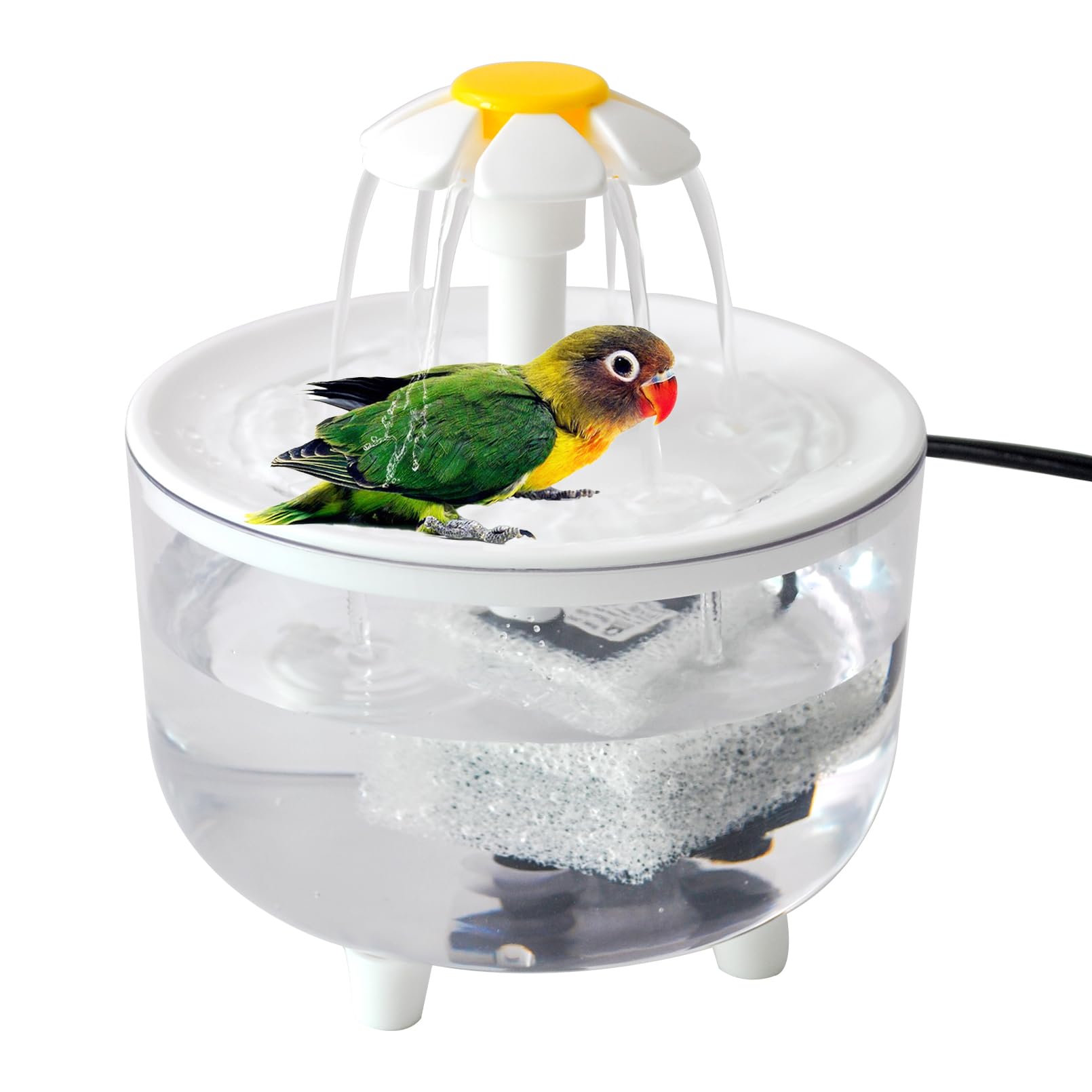 MUYG Automatic Parrot Bath,Bird Bathing with Fountains Circulating Filter Cage Cockatiel Bath with Pump Bird Bath Shower for Indoor Parakeets Budgie