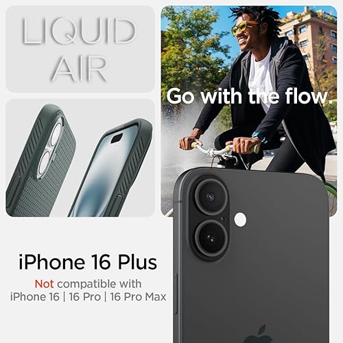 Vista 308 de Spigen Liquid Air - Funda diseñada para iPhone 13 Pro Max (2021), color negro mate