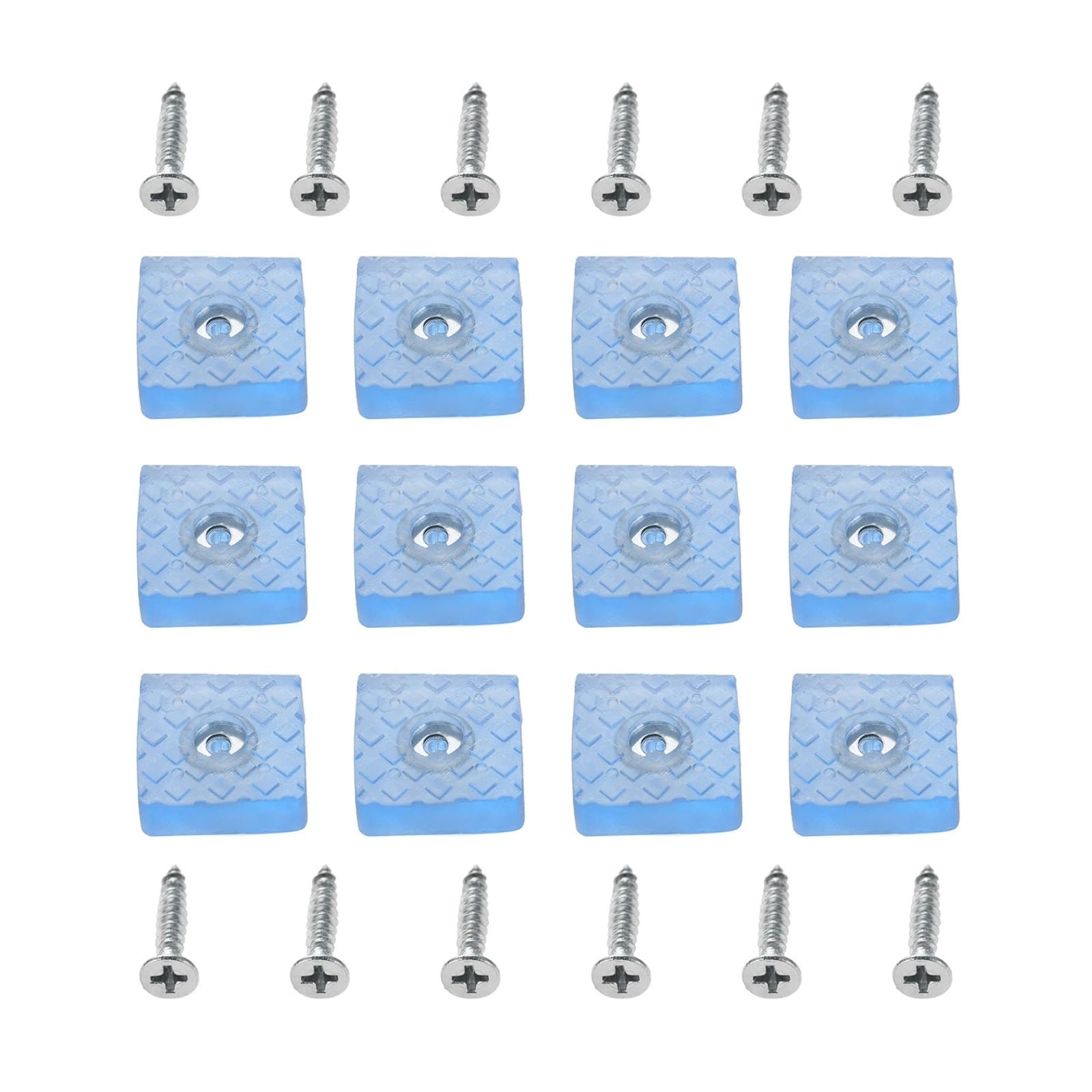 50pcs Rubber Chair Leg Floor Protector Glide Square Non-Slip Furniture Table Chair Feet Floor Pad with Screws for Carpet Hardwood(30mm Transparent)