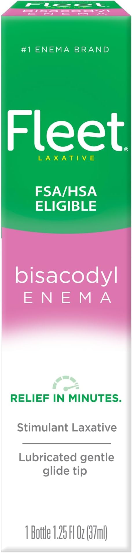 Fleet Laxatives, Bisacodyl Enema for Adult Constipation Relief, Prefilled Enema Kit for Fast Acting Constipation Relief, 1.25 Fl Oz