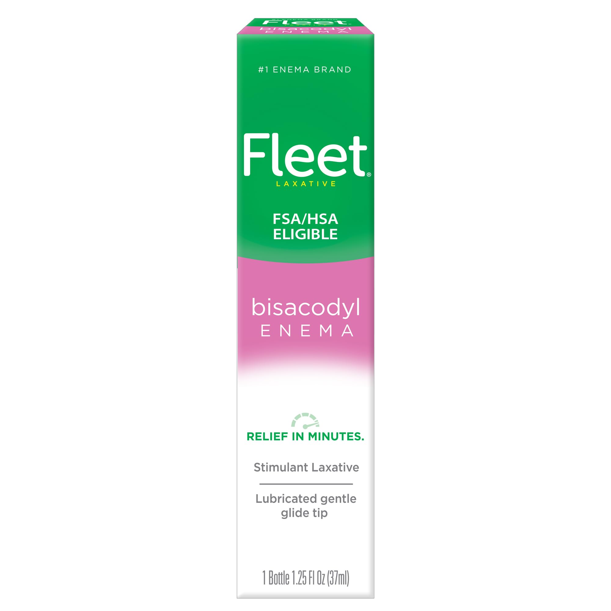 Fleet Laxatives, Bisacodyl Enema for Adult Constipation Relief, Prefilled Enema Kit for Fast Acting Constipation Relief, 1.25 Fl Oz