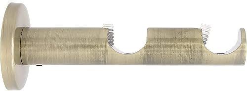 Urbanest Soporte de barra de cortina doble fundido de zinc para barra de 34", latón antiguo