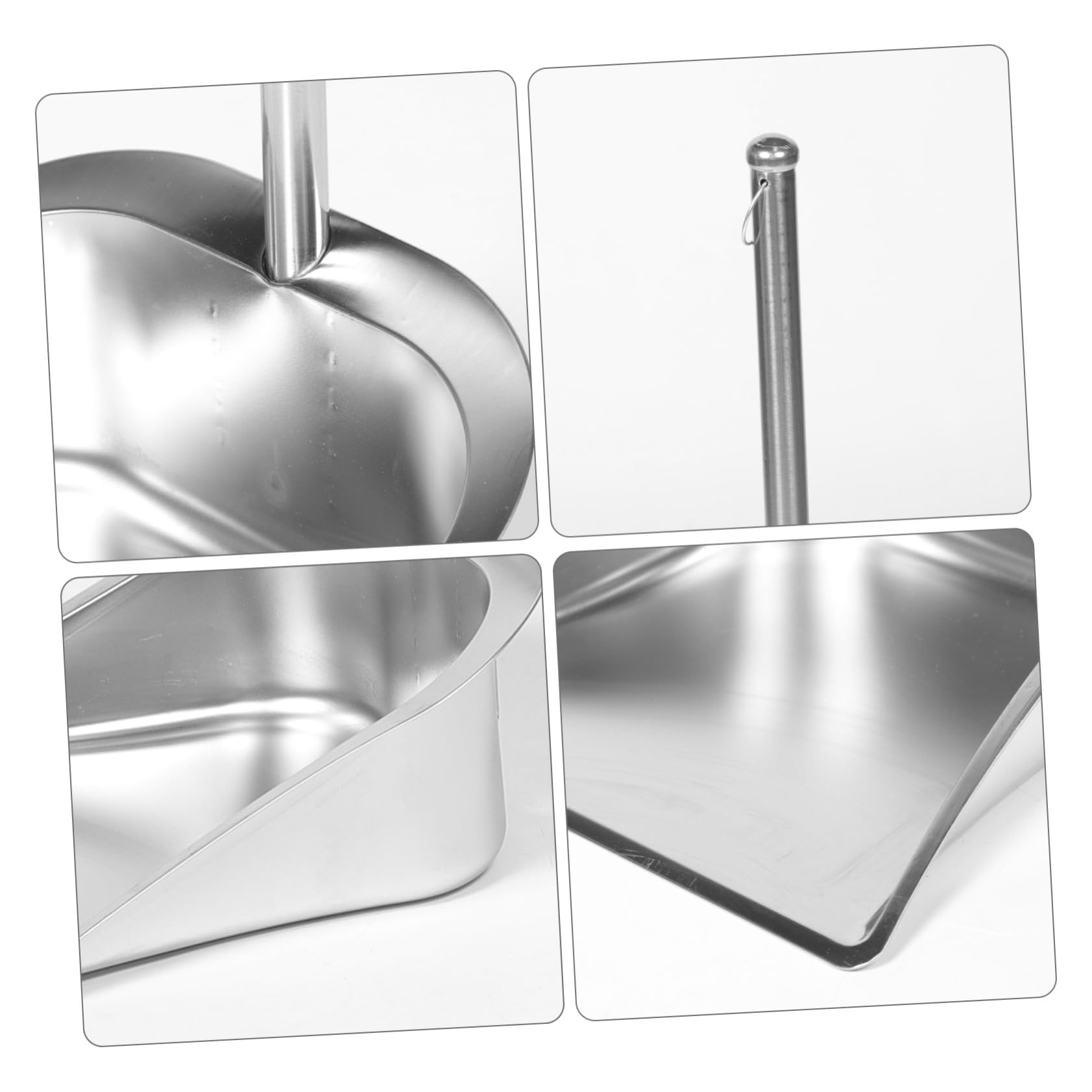 Pala per Rifiuti in Acciaio Inox, Manico, Uso Domestico