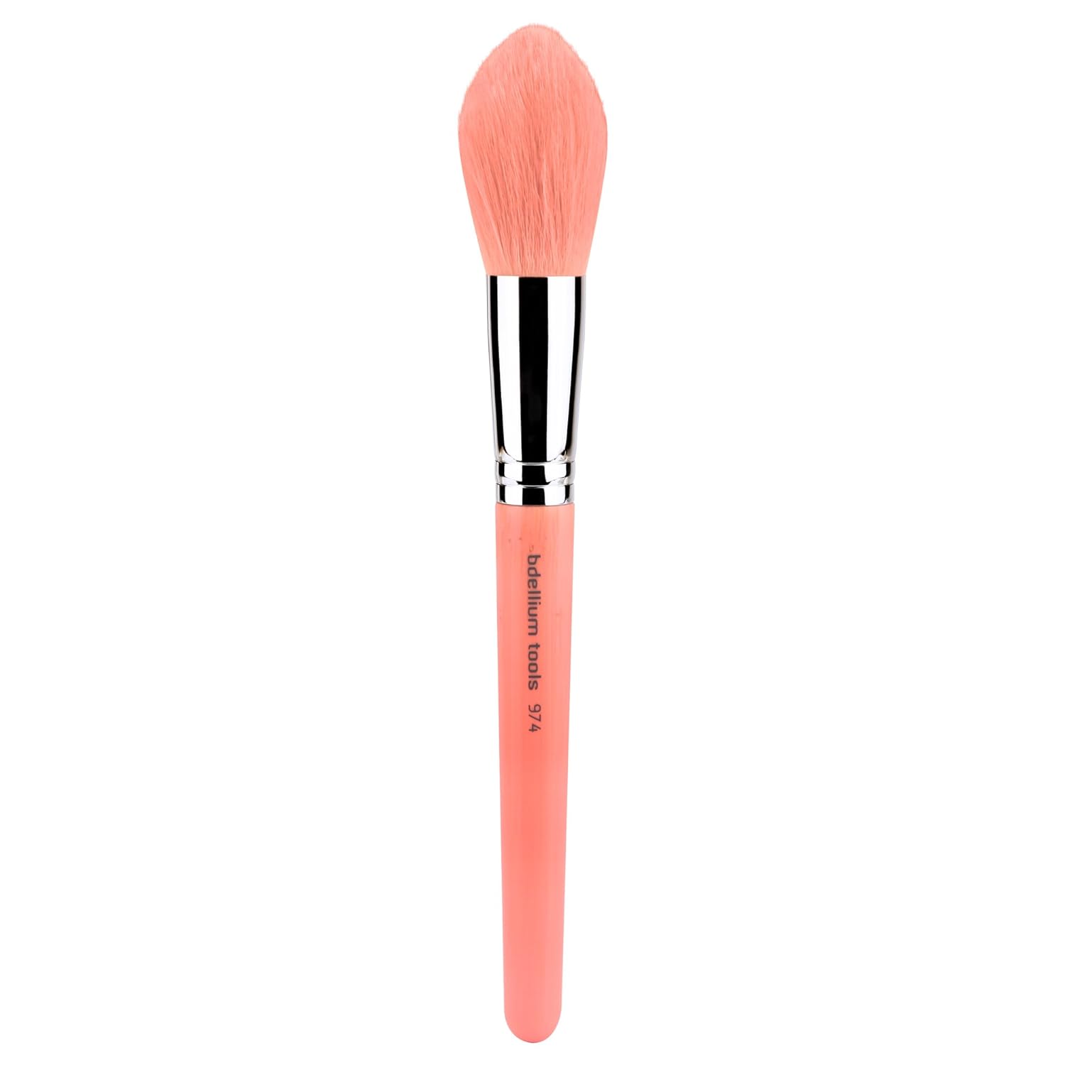 Bdellium Tools Professional Makeup Brush - Pink Bambu Series 974 Tapered Powder - With Soft Synthetic Fibers, For Sculpt & Shape (Pink, 1pc)