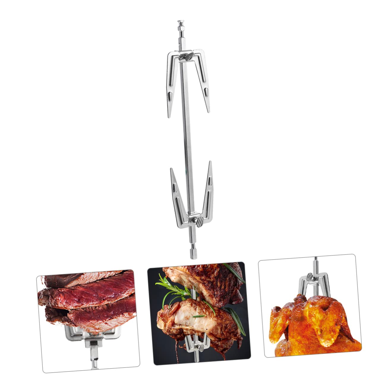 3pezzi Forchetta Barbecue per Friggitrice ad Aria Forchetta Versatile in Acciaio Inossidabile Accessori per Forno Barbecue Accessori