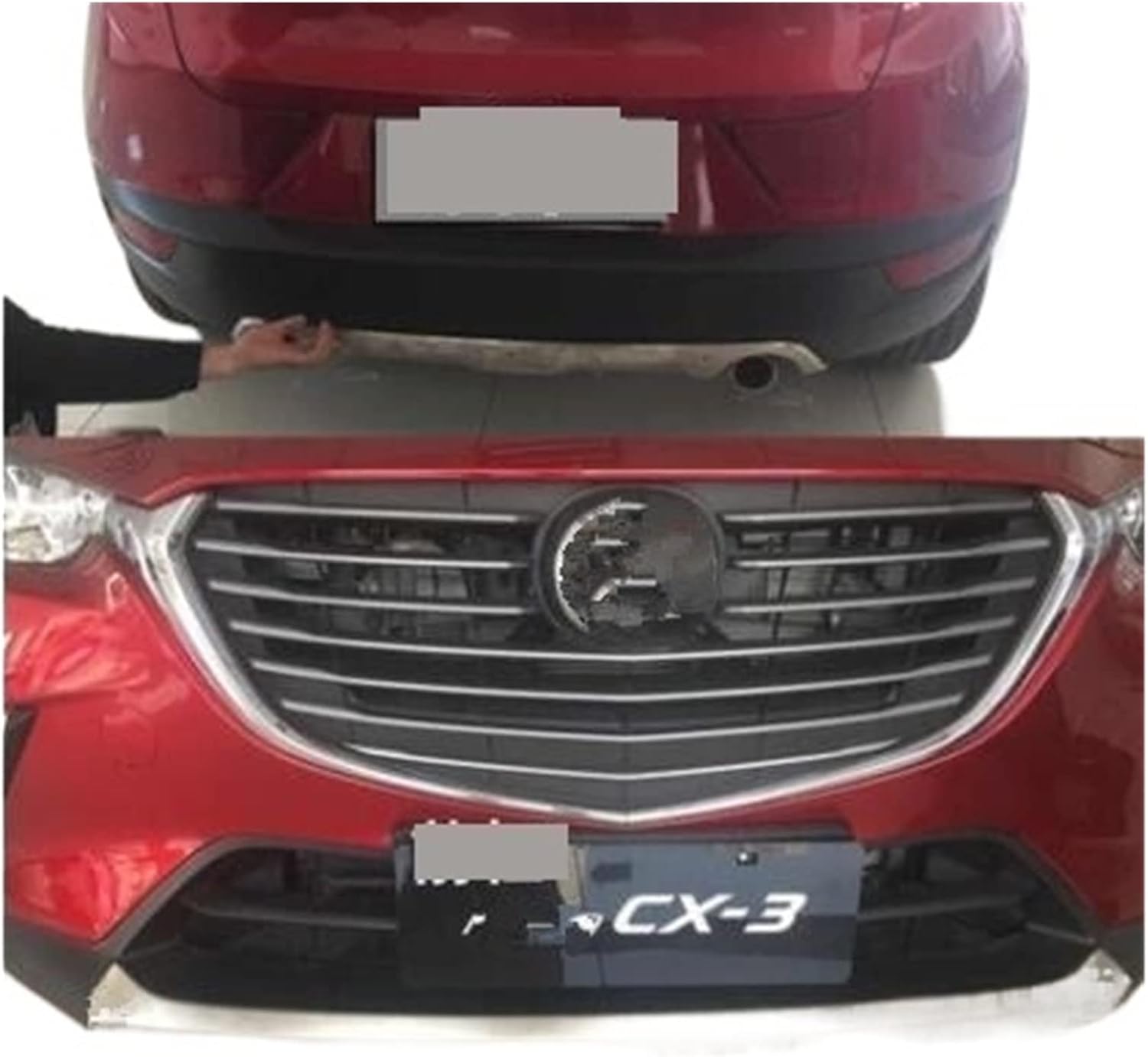 Stainless Steel Front And Rear Bumper Protector Skid Plate Cover Fit Compatible With Mazda CX-3 Cx3 2017-2019 Car Styling(See the figure-01)