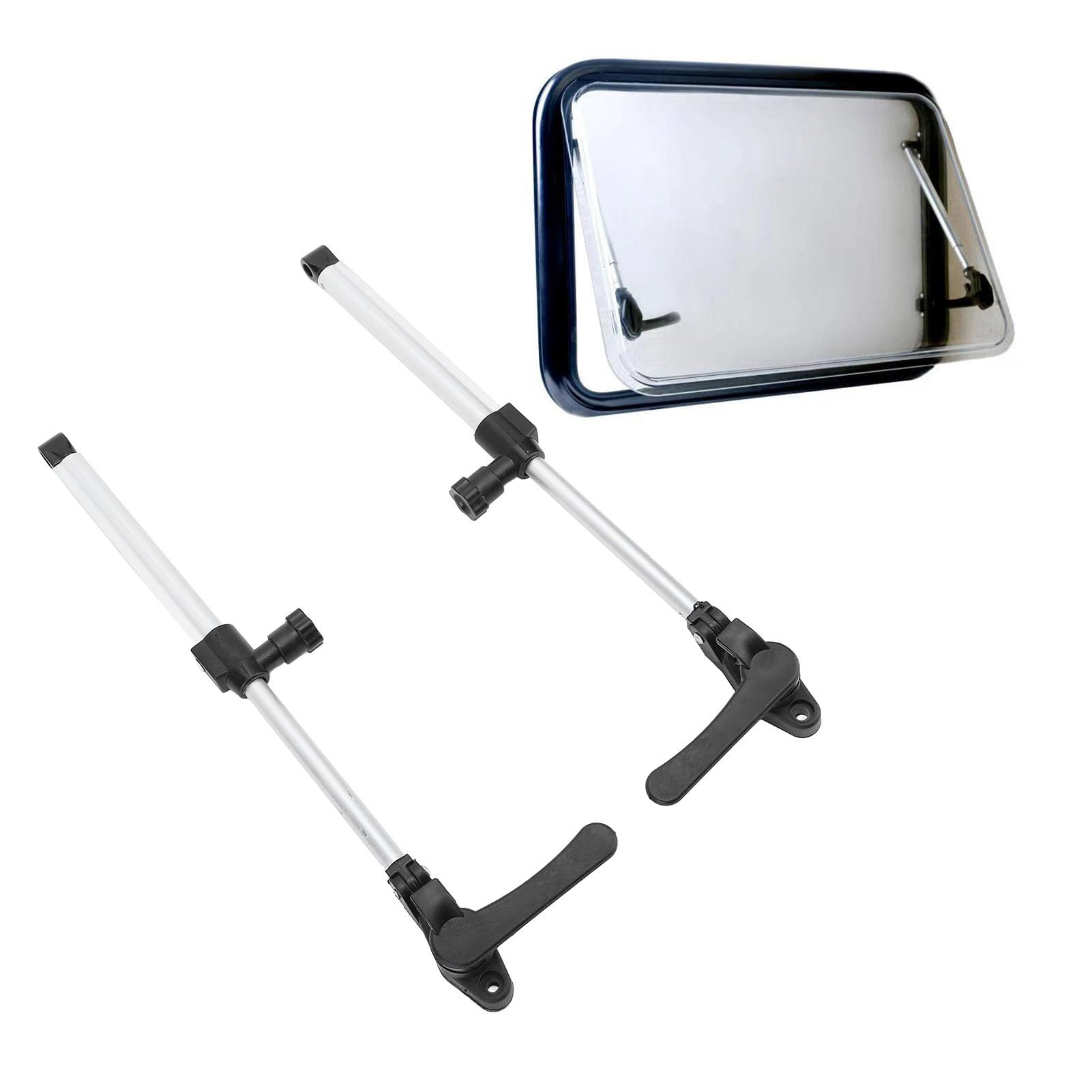 Fabater 1 Paio di Asta di Supporto per Finestra per, Puntone di Sollevamento Telescopico in Lega di Alluminio con Blocco di Sicurezza, Supporto per Sollevatore per Finestra per