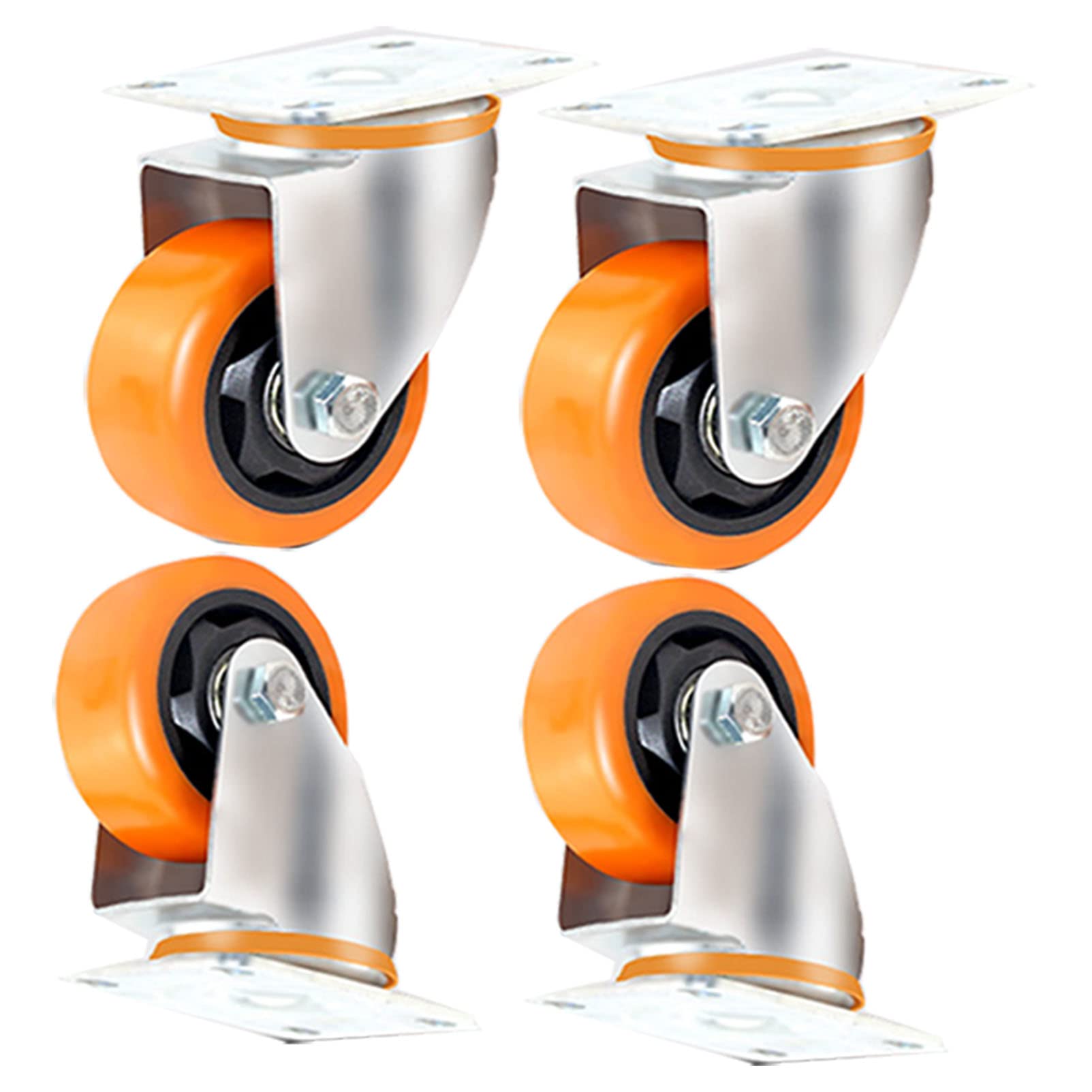 Lot de 4 roulettes robustes en polyuréthane 125mm pour chariot et meuble mobile