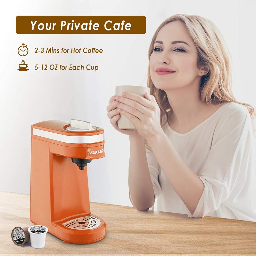 CHULUX Single Serve Coffee Machine and Four Pieces Reusable Coffee