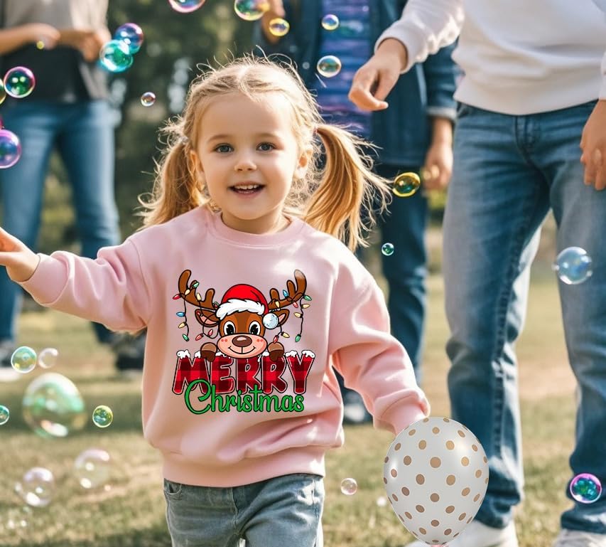 Boys Girls Christmas Sweatshirt Ugly Xmas Long Sleeve Toddler Kids Tops Truck Elk Pullover for 2-7 Years - Image 4